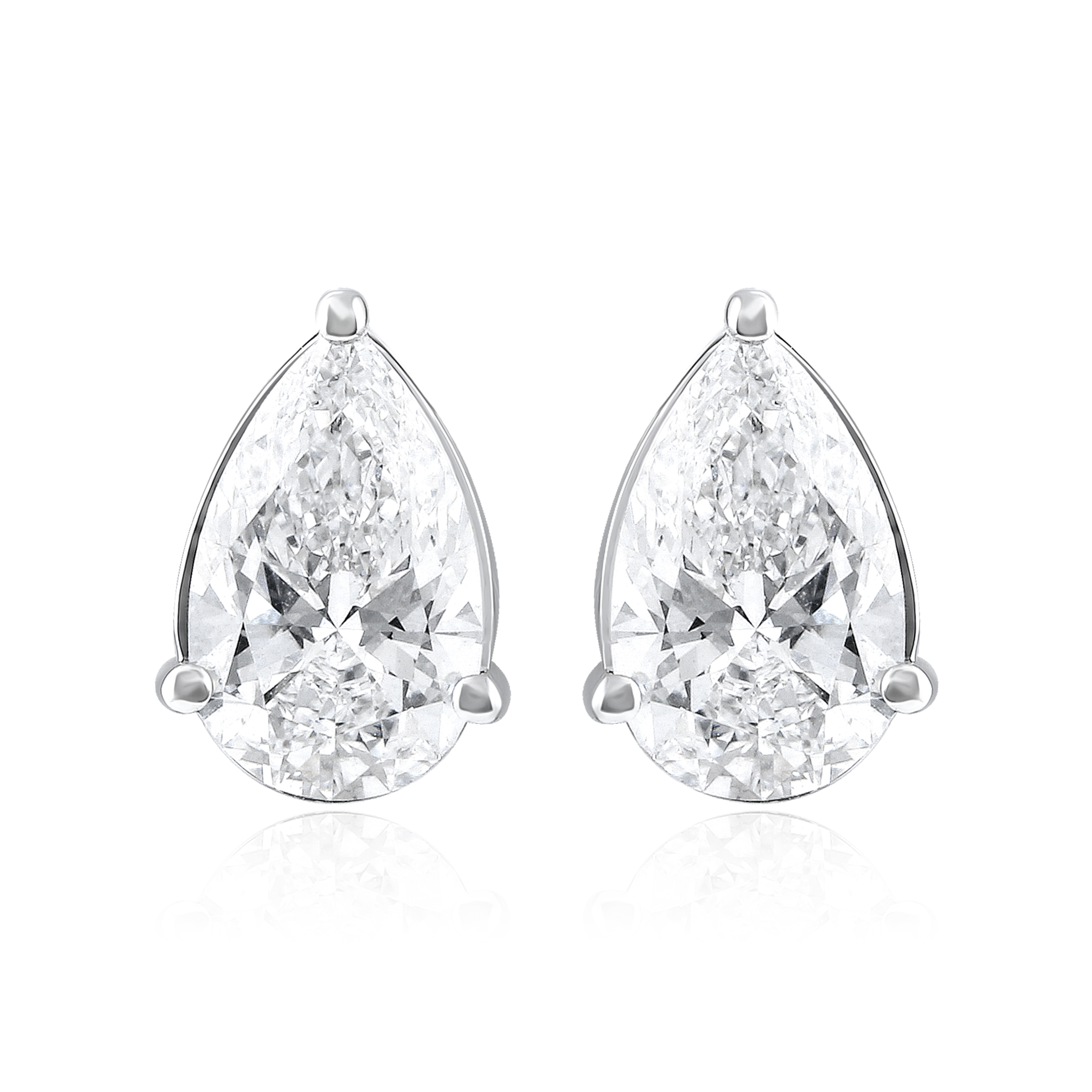 2.19ct Pear Studs Lab Diamond Earrings